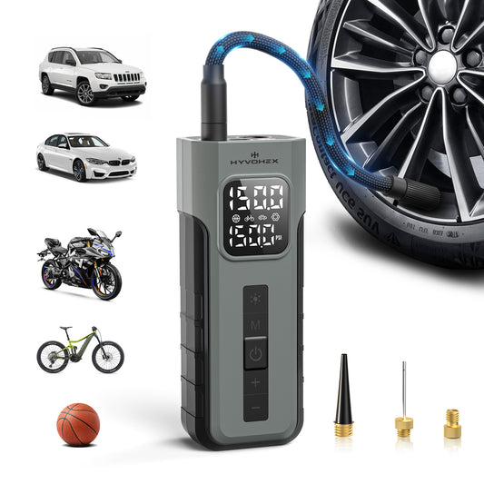 C2 Tire Inflator Portable Air Compressor with Digital Pressure Gauge LED Light