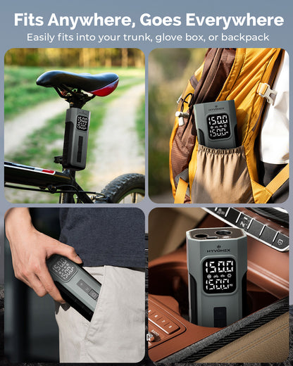 C2 Tire Inflator Portable Air Compressor with Digital Pressure Gauge LED Light