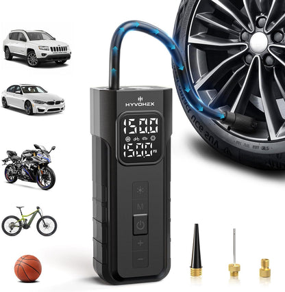C2 Tire Inflator Portable Air Compressor with Digital Pressure Gauge LED Light