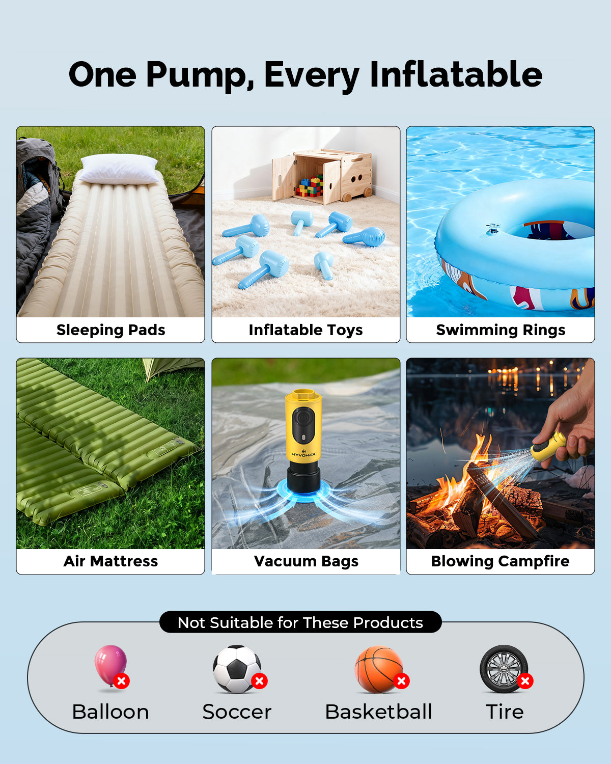 HB1 Portable Air Pump for Inflatables