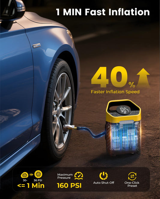 HV3 Heavy-Duty 160 PSI Tire Inflator Portable Air Compressor